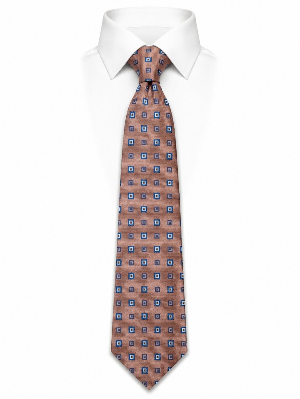 DANIEL‎ CREMIEUX | Silk Wool Brown Geometric Handmade Necktie Classic | 58.5"